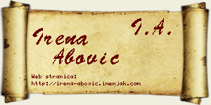 Irena Abović vizit kartica
